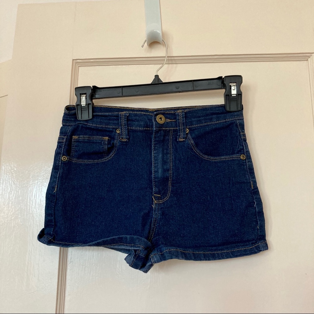 F21 // High rise denim shorts